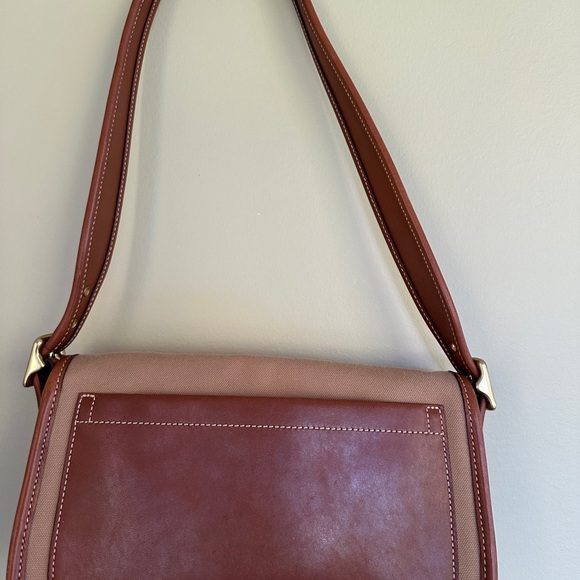COACH VTG LEGACY DEMI BROWN CANVAS LEATHER FLAP SHOULDER BAG SMALL PURSE 9120 - Picture 5 of 13